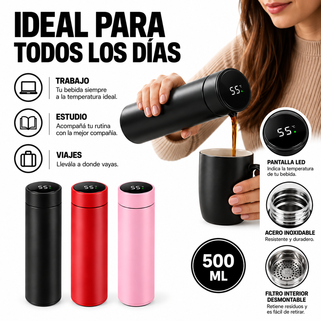 Botella térmica inteligente apta para llevar a cualquier sitio