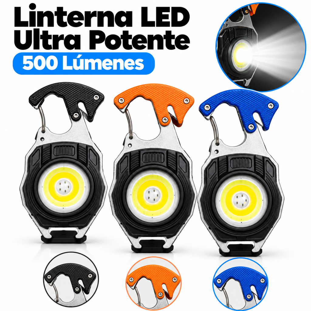 Linterna muy potente de 500 Lumenes en sus 3 colores disponibles