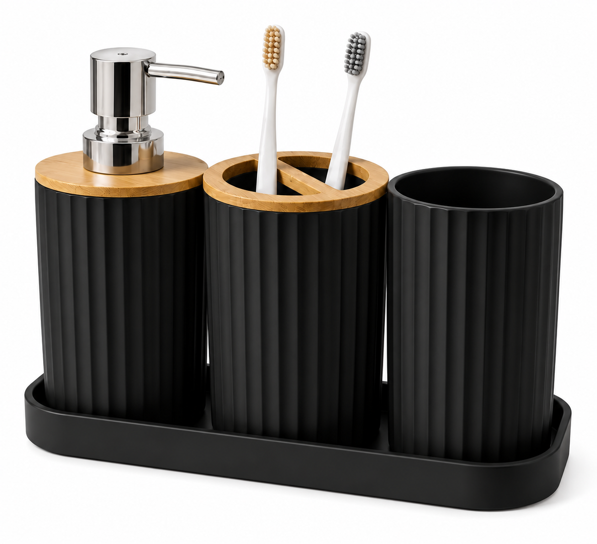 Muestra de set de baño color negro